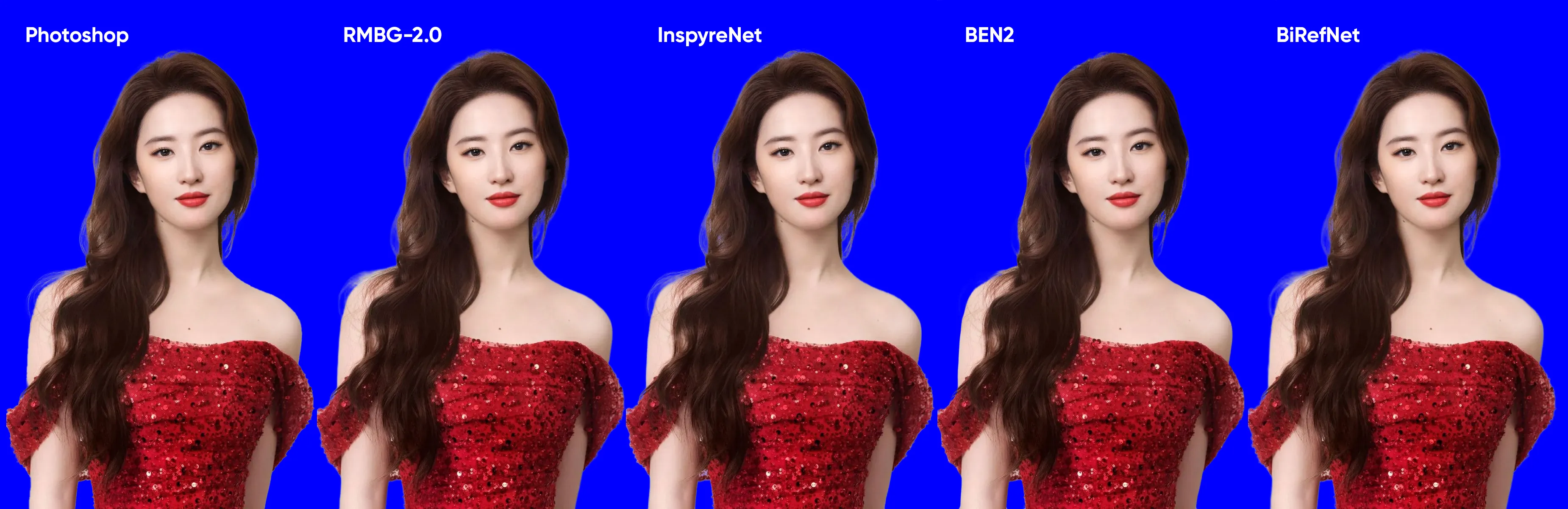 包括 Photoshop 在内的结果对比