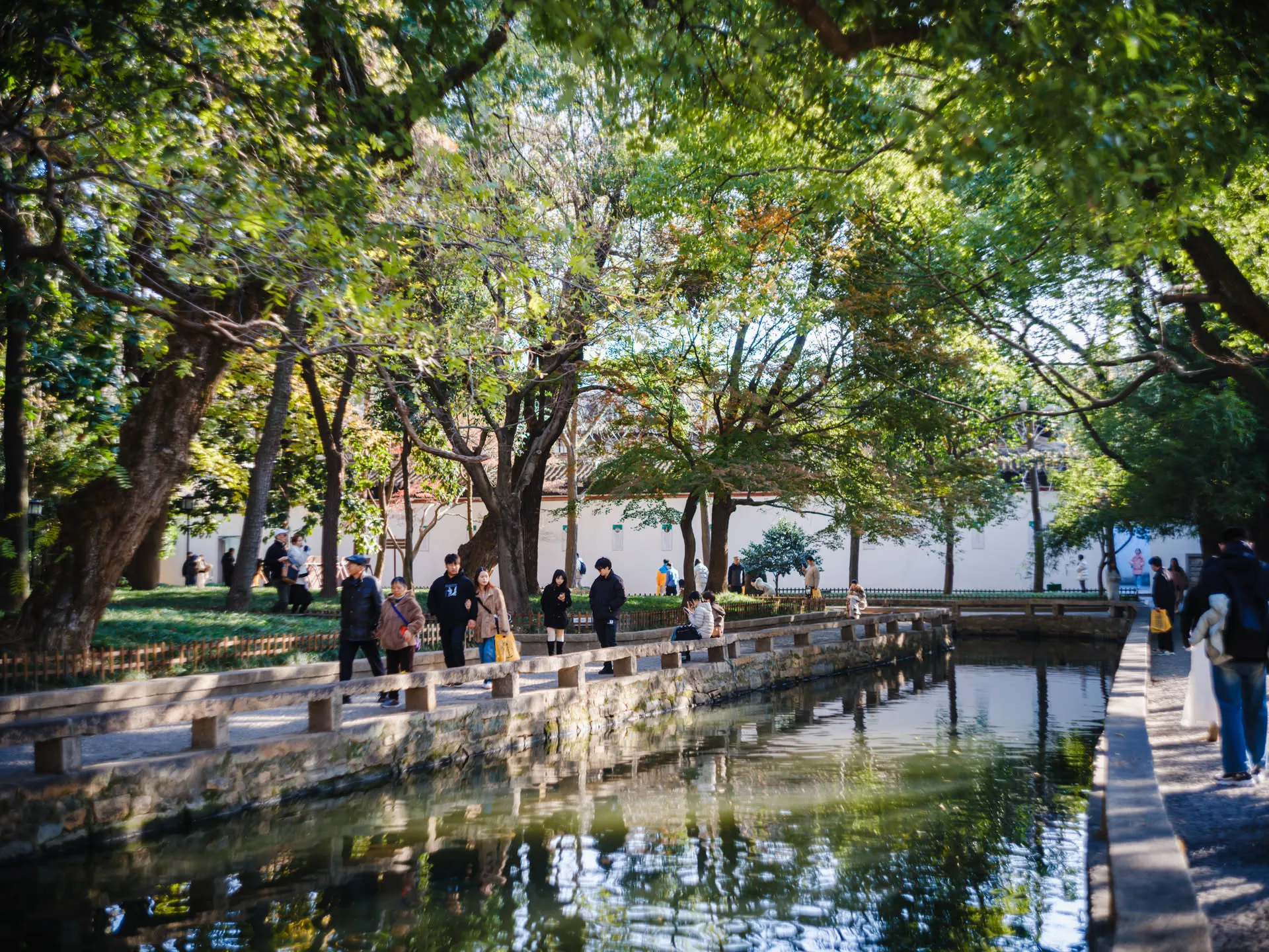 即便是工作日，后园的游人也不少。